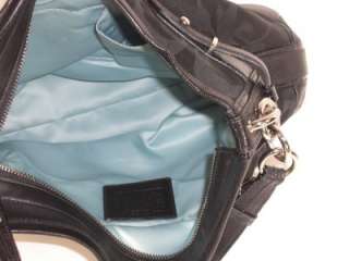 Coach 16408 Black Colette Sateen Hobo Canvas Handbag  