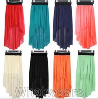 Womens Chiffon Coattails Special Tailored Elastic Waist Skirt 14 
