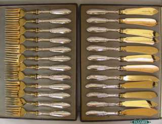 24pcs Silver Fish Flatware Cutlery Set Germany Ca 1900  
