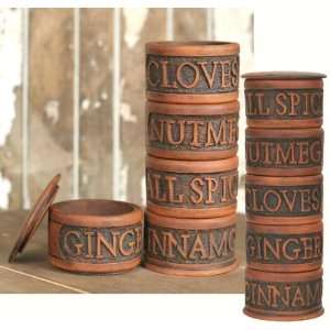  Treen Reproduction Stacking Wood Spice Set
