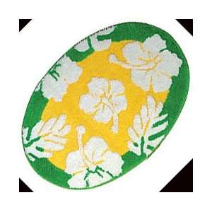  Green Yellow Floral Oval Modern Kid Room Area Rug 50531 