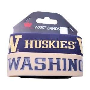 Washington Huskies Rubber Wrist Band (Set of 2) NCAA  