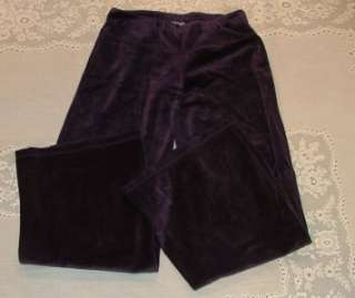 New York & Co Comfort Zone purple velour pants womens S  