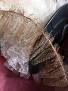Pleated Tulle Trim~Gorgeous~Unique~Mocha, Pink or Ivory~Per Yard~Make 