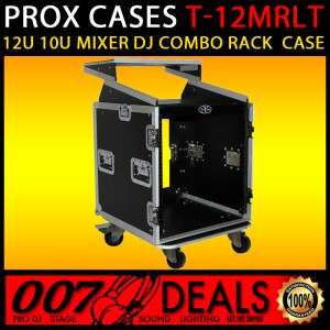 ProX 12 Space 10 Slanted 12U 10U Mixer DJ Combo Rack Laptop Flight 