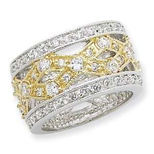  Vermeil Fancy CZ Ring in Sterling Silver Jewelry