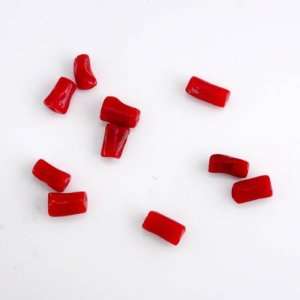  10 TOP SHELF NATURAL RED CORAL ROUND TUBULAR BEADS