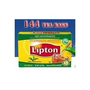 Lipton Decaffeinated 100% natural tea 144 tea bags (2 cartons   4.7 oz 