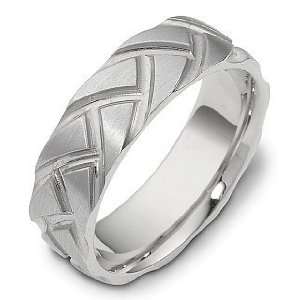  Custom Design 7mm Platinum Comfort Fit Wedding Band Ring 