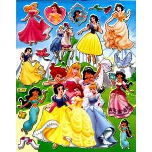 Disney Princesses STICKER SHEET BL539 ~ Snow White Aurora Ariel Belle 