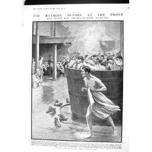   1915 BATHING SOLDIERS ASQIUTH BREWERY VATS BRITISH WAR