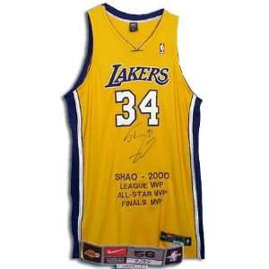 Shaquille ONeal Los Angeles Lakers Autographed Pro Cut 56+ 6 Jersey 