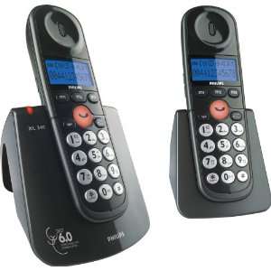  Philips XL3402B 2 Handset Cordless Phone with Simple Big 