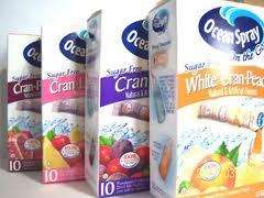 Ocean Spray On the go Sugar Free Powdered Drink mix packets  
