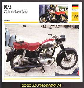1955 RIXE 250 SENATOR EXPORT DELUXE Motorcycle CARD  