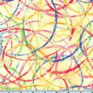  45 Wide Happiness Is Crayon Scribbles Cream Fabric By 