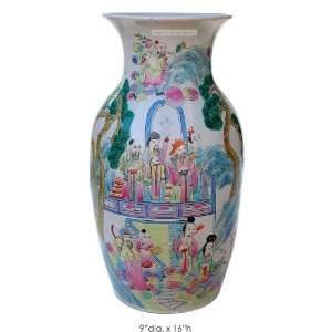  Chinese Family Gathering Porcelain Vase