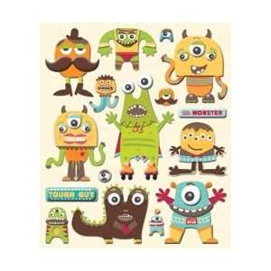  K&Company Sticker Medley Monsters; 6 Items/Order Arts 