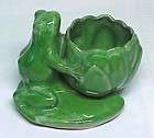JAPANESE POTTERY, FROG ON LILY PAD, WELLER COPPERTONE COPY, NICE~~~