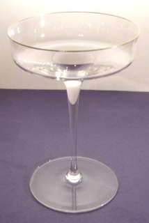 Coquet Catherine Clear Champagne Saucer Gold Trim New  