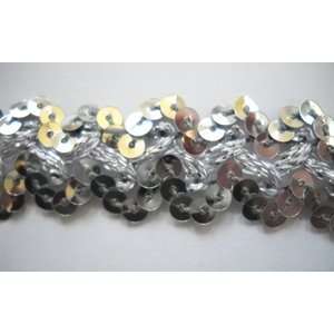  Scrolled Silver Sequin Trim .75 Inch Sedona By The Yard 