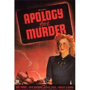  Apology for Murder Movie Poster (11 x 17 Inches   28cm x 