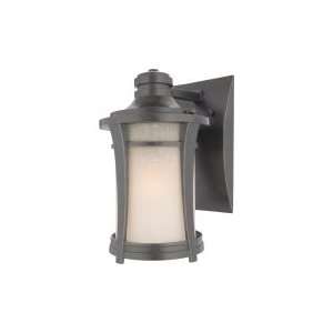  Outdoor Wall Light in Imperial Bronze with Creame Linen Glass glass