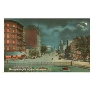Pennsylvania Avenue at Night, Washington, D.C. Giclee Poster Print 