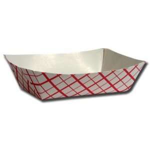  8 oz. Red Check Paper Food Tray 1000/CS