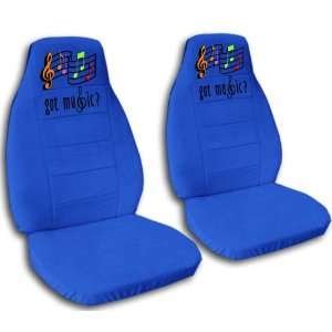  2 Medium Blue seat covers with Music Notes for a 2006 to 2011 