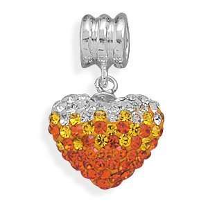   Crystal Heart Charm Bead Sterling Silver and Crystal Heart Charm Story