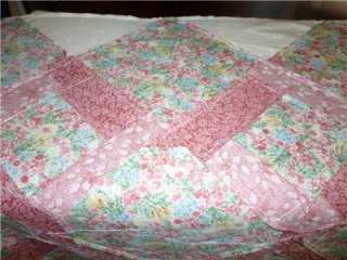 UNFINISHED QUILT TOP HAND MADE USA 100% COTTON LOVERS KNOT MACHINE 