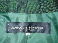 Vintage JEAN LOUIS SCHERRER Lime/Hunter Green Reptile Print 3Pc Skirt 