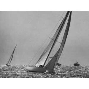  Sailboat During the Trials For the Americas Cup 