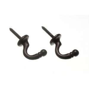 CURTAIN TIE HOLD BACK HOOKS BALL END BLACK ( 4 pairs )