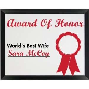  Award Of Honor Best Wife Custom Wood Plaque