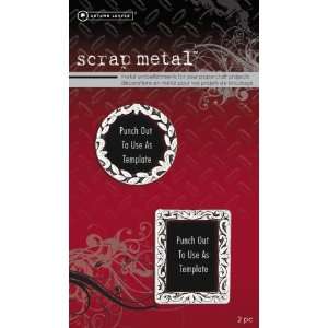  Scrapmetal Embellishments Medium Silver Circle/Rectangle 