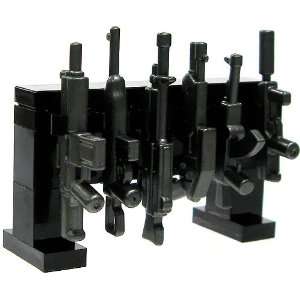   LEGO Custom FULLY LOADED Gun Rack Black with Gunmetal Weapons Toys