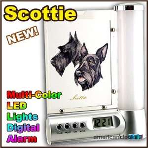  DOGS Scottie Photo Frame Digital DOG Alarm Clock Light 