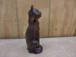 TALL CAST IRON CAT VINTAGE COIN BANK  