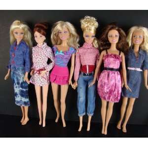  Group of 6 Really Cute Outfits Made to Fit the Barbie Doll 