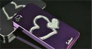 Swarovski Heart Diamond Crystal Luxury Hard Case Cover For i phone 4 