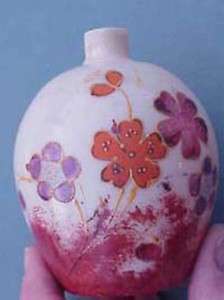 Antique Opaque Colored Enamel Flower Atomizer Perfume  