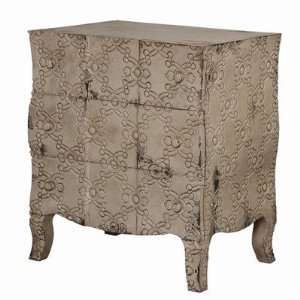    Carved Italian Chest in Vintage Cygne Blanc