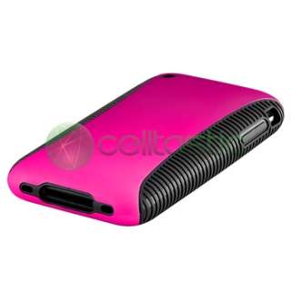 HYBRID BLACK TPU SOFT CASE Pink Hard COVER+Privacy Protector For 
