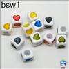 50g/180pcs 7mm Colored Cube Heart Acrylic Beads bsw1  