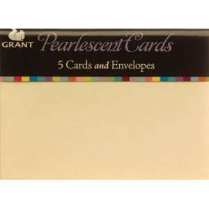  Pearlescent Cards & Envelopes 5.57X4 5/Pkg Gold Arts 