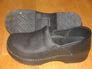SANITA clog shoes Black Leather Clogs shoes girls size 34  