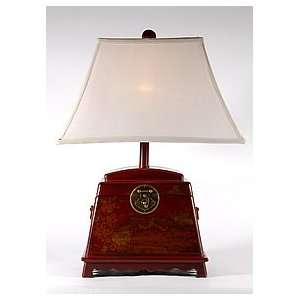  Asian Styled Red Box That Opens Table Lamp