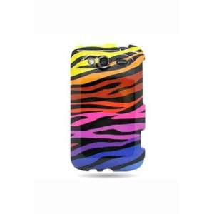 HTC Marvel / Wildfire S Graphic Rubberized Shield Hard Case   Rainbow 
